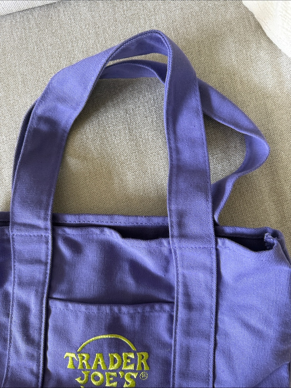 Trader Joe's Purple Canvas Tote Bag - Picture 3 of 5